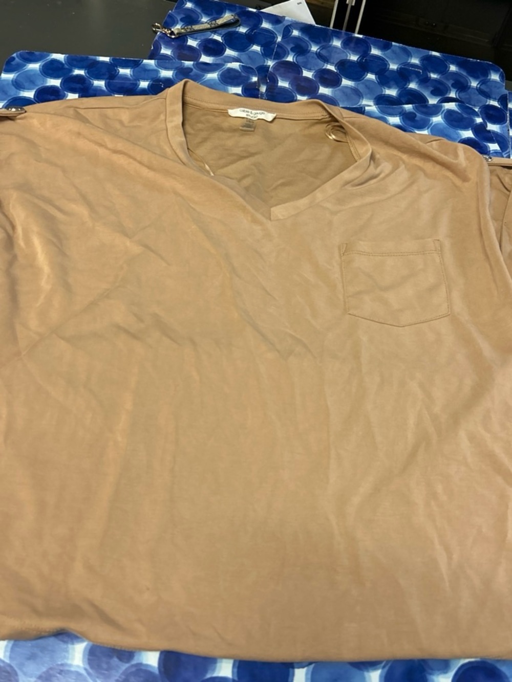 Cable & Gauge Studio V-Neck Pocket Tee — Camel
